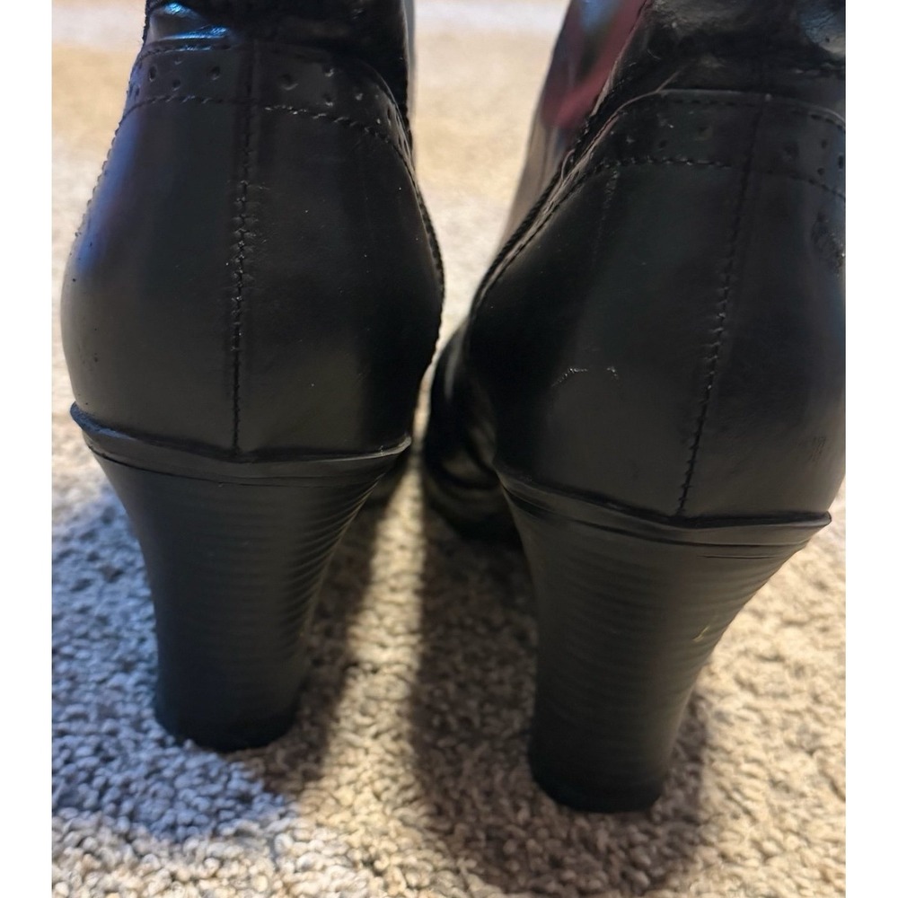 Mudd Black Ankle Boots Womens Size 9 Mid Heel Zip Booties Y2K - Picture 5 of 9